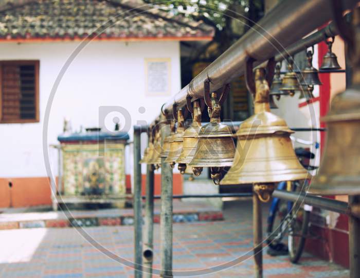 Row of the Shiv temple's bells.