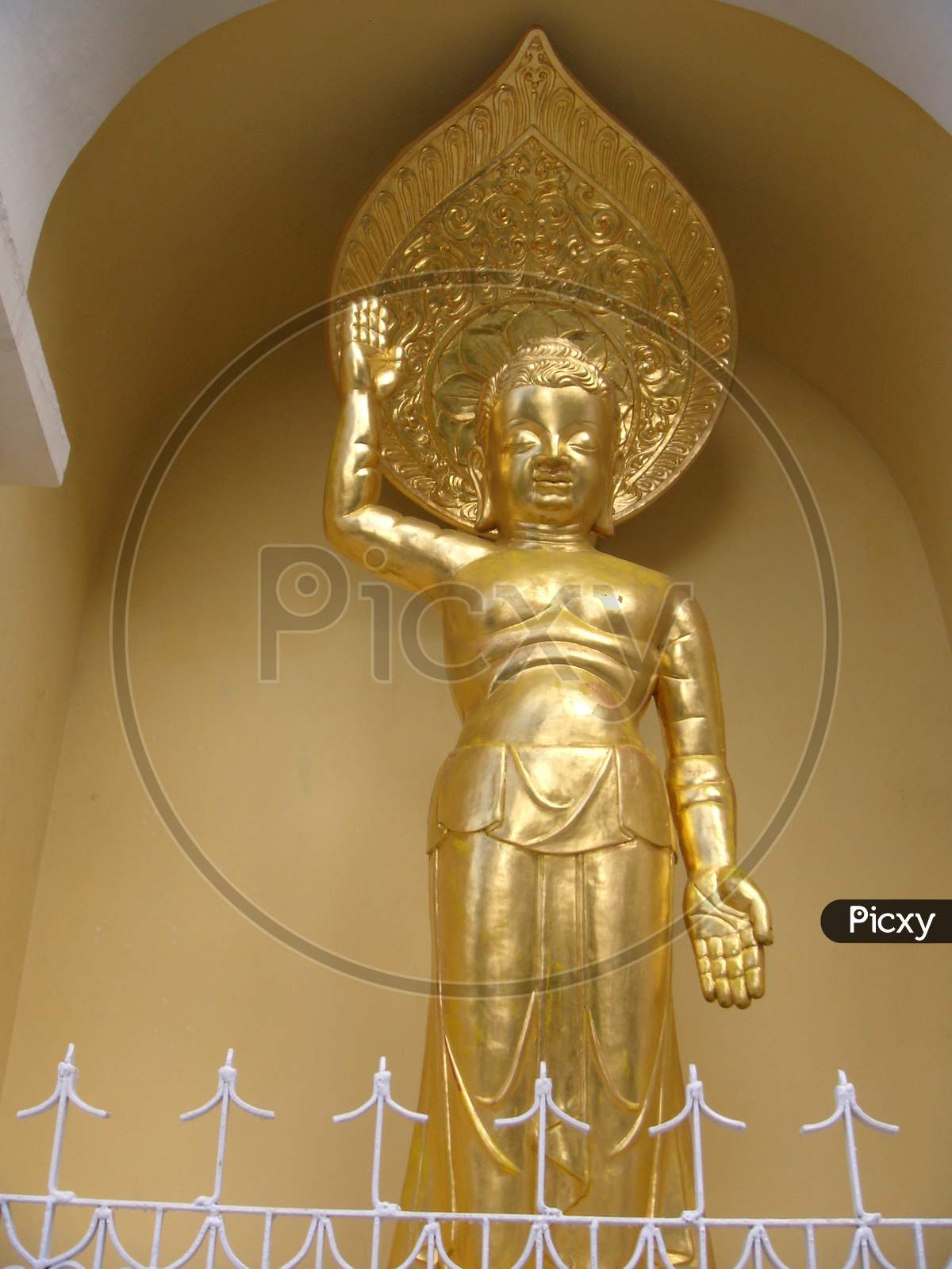 Statue of Lord Buddha inside Peace Pagoda Darjeeling