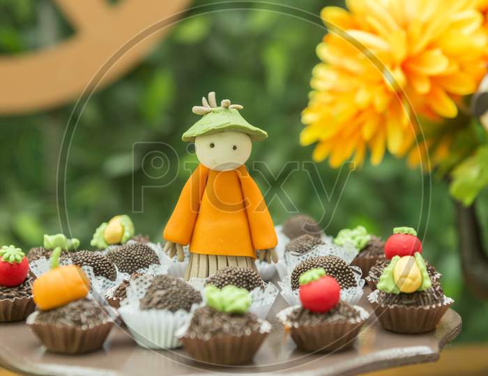 Close Up Of Handmade Candies For Kids Party - Farm Or Rural Theme