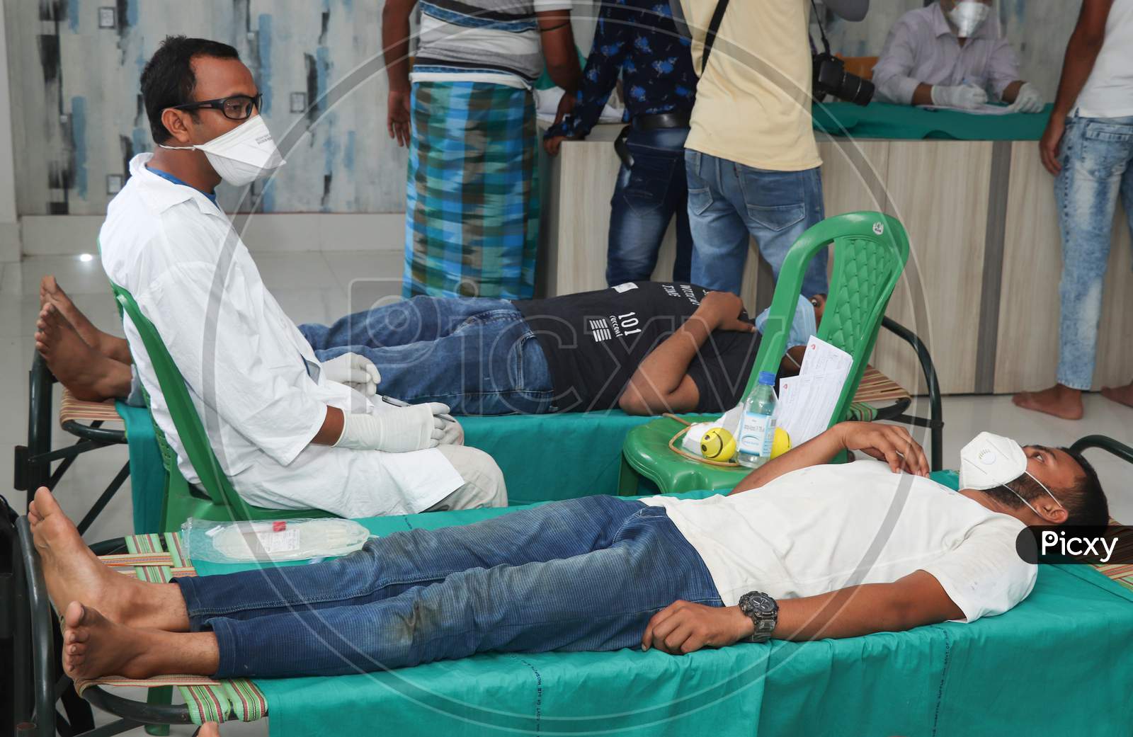 Blood Donation Camp In India Stock Photo