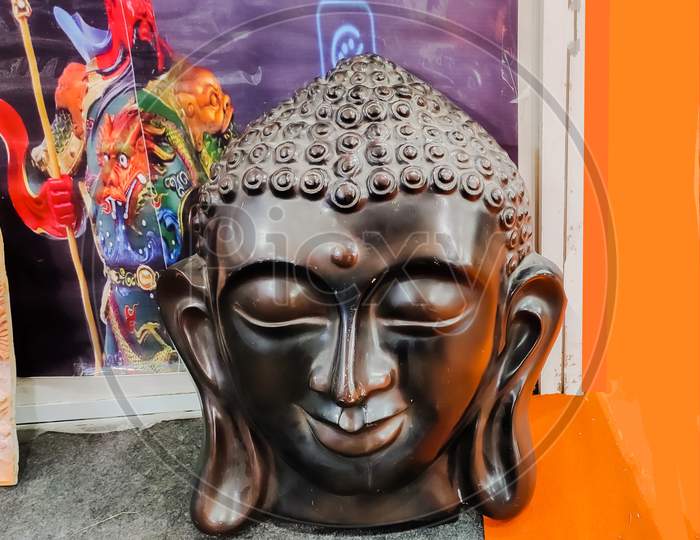 Lord buddha statues made from plastic with 3D printer shown in exhibition in Ludhiana Punjab India on 23-24 February 2020. Exhibition organize by Mach expo