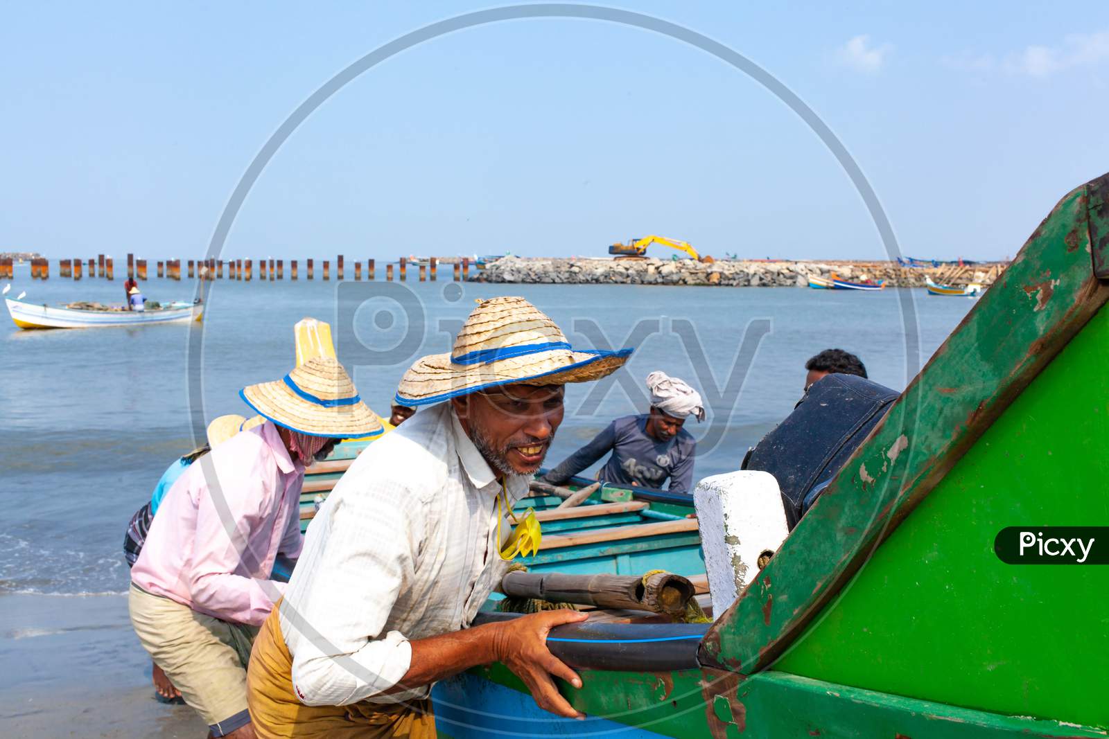 fisherman fishing in the boat