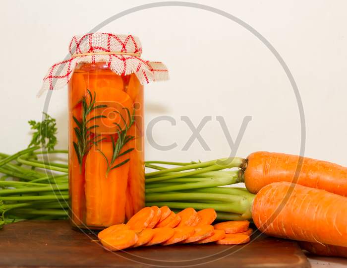 Artisan Preparation Of Pickling Fresh Organic Carrots