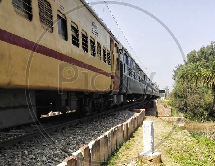 Indian Train running to it's journey