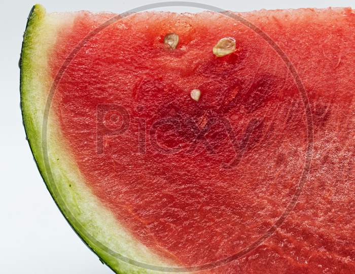 Fresh watermelon slice isolated on white