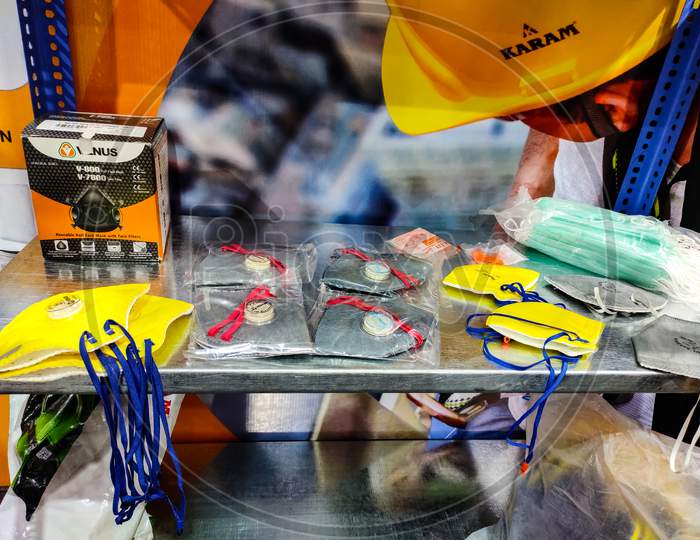 PPE equipment shown in exhibition in Ludhiana Punjab India on 23-24 February 2020. Exhibition organize by Mach expo