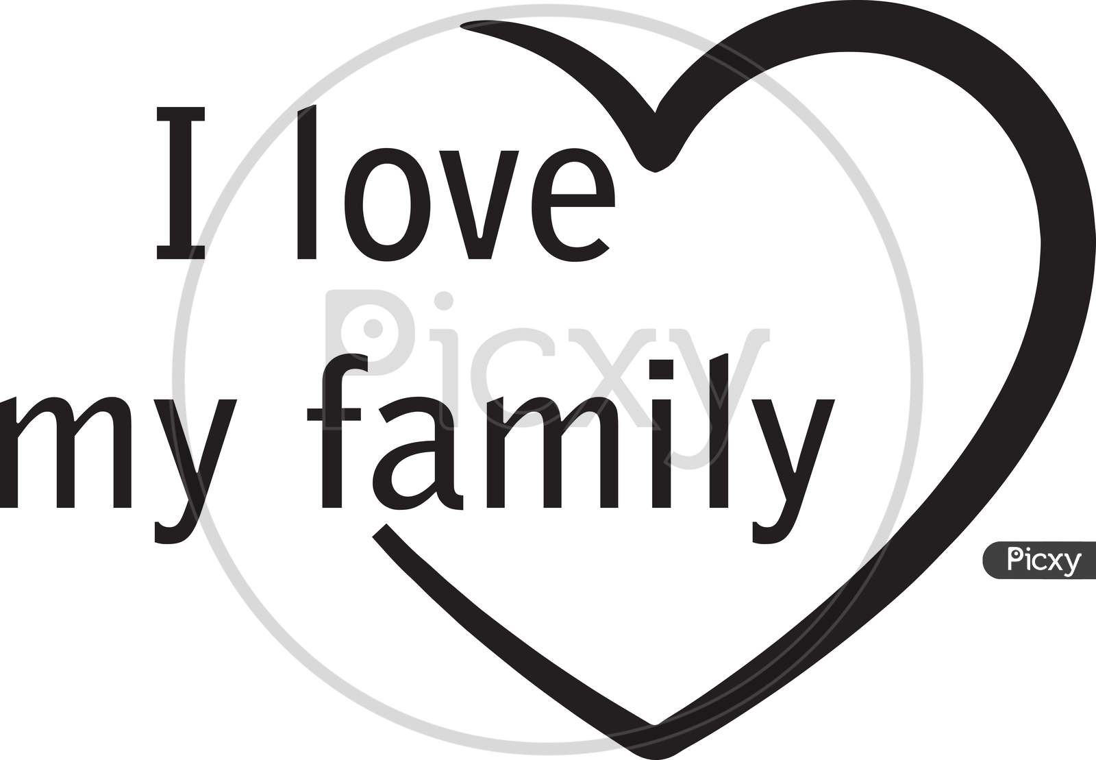 Image Of I Love My Family clip Art clip Art With Text And Heart 