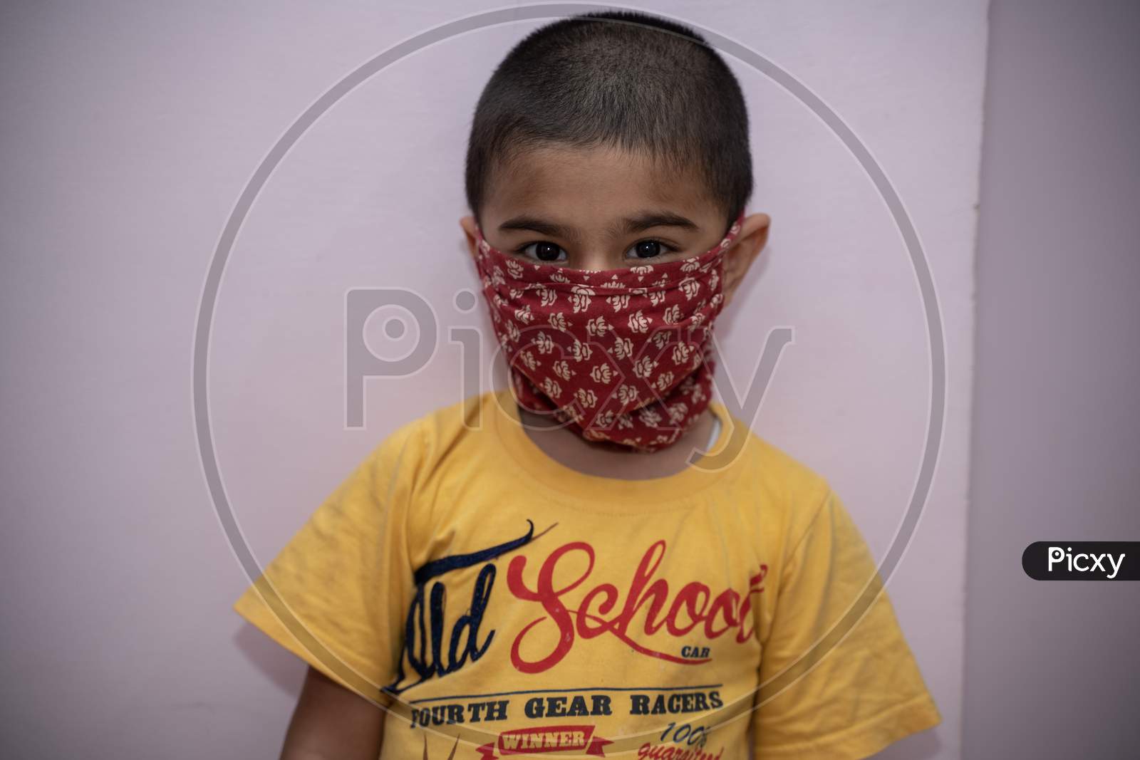 jaipur . Rajasthan . India - June 12, 2020. Asian boy wearing protective face mask Protect from the corona virus or Coronavirus covid-19
