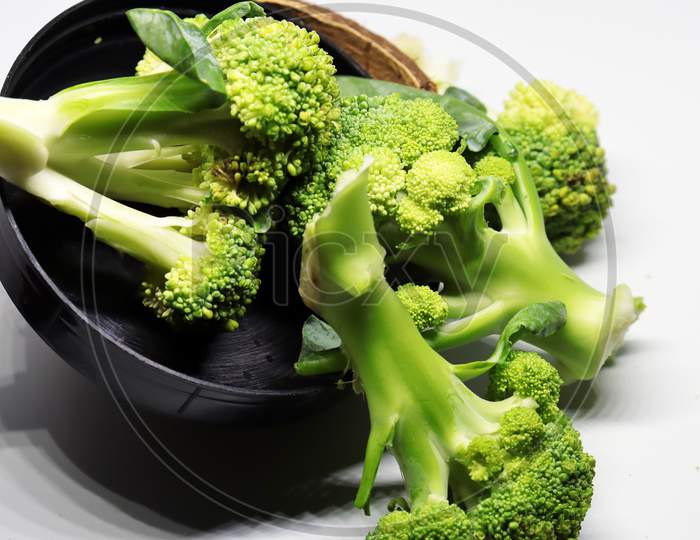 healthy vegetable broccoli on white background