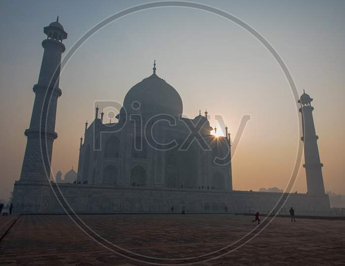 A Foggy Winter Morning At The Taj Mahal