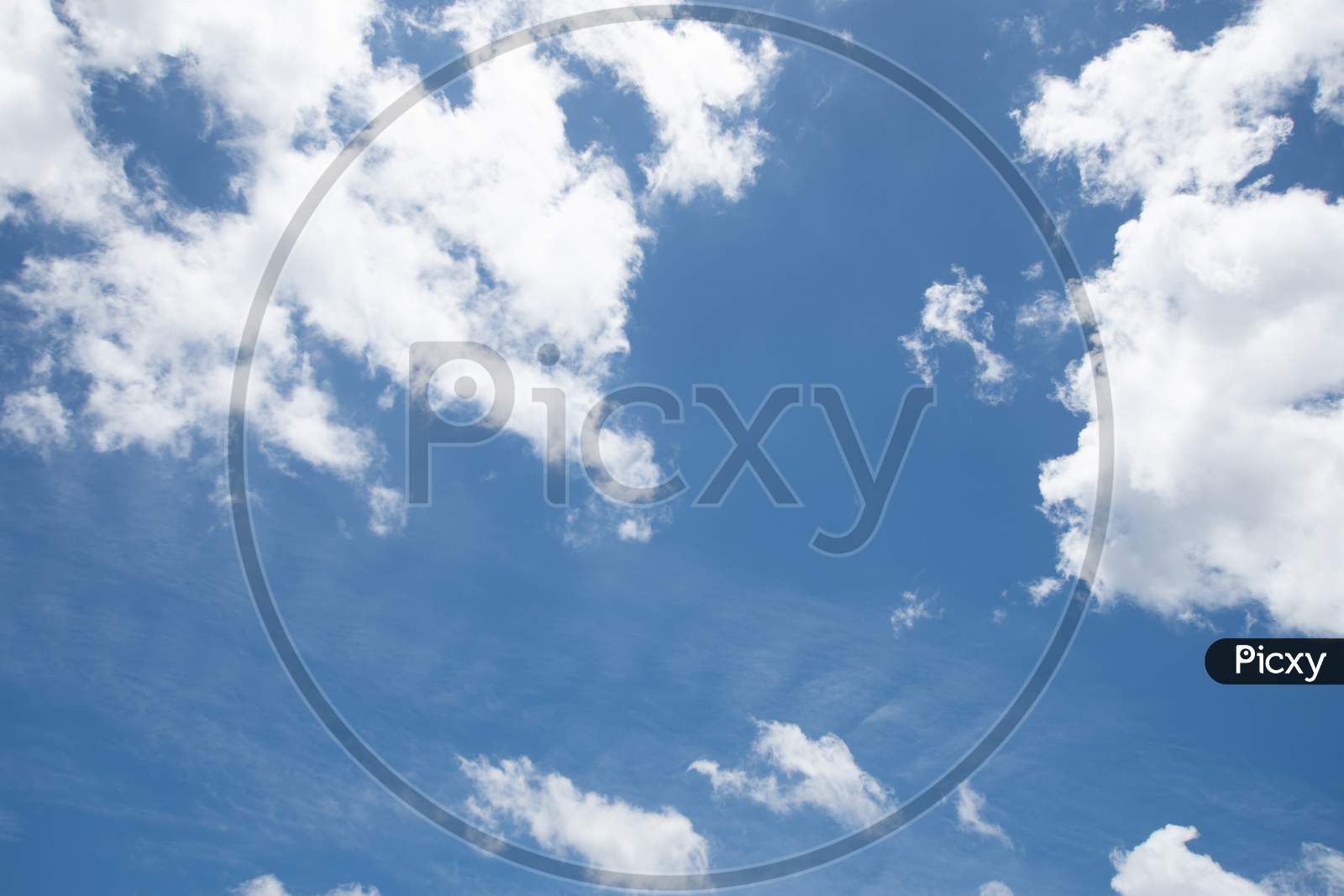 Beautiful Blue Sky With Cloudy. Nature And Environment Concept. Fresh Air Theme.