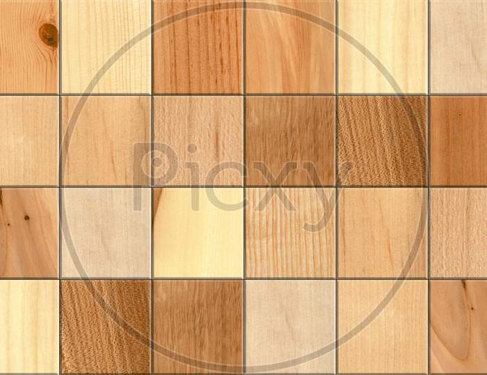Abstract Mosaic Wooden Decore Texture Background.