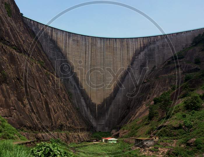 The Idukki Dam Constructed Across The Periyar River In A Narrow Gorge Between Two Granite Hills In Kerala, India