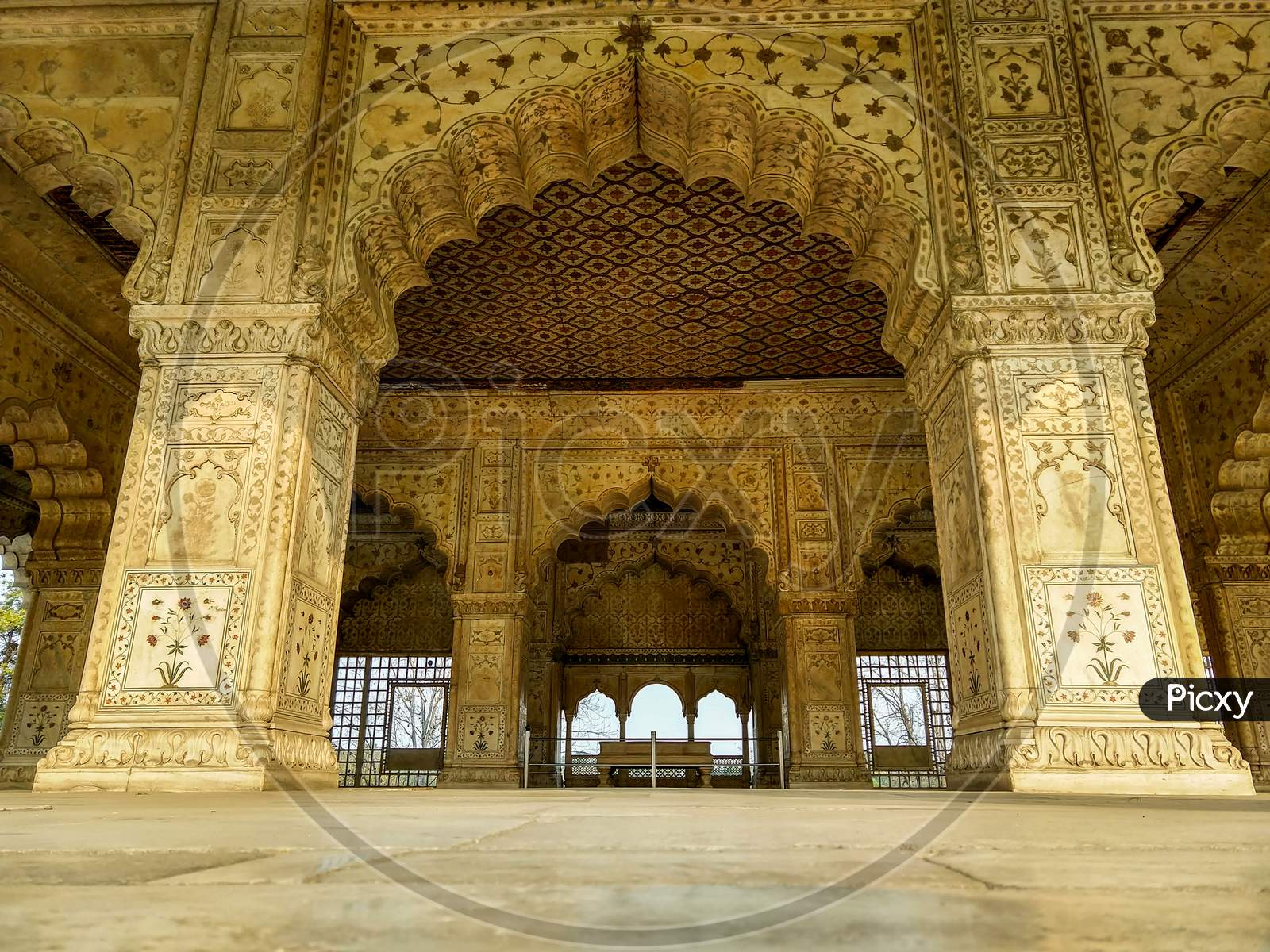 Diwan-E-Khas Inside Of Red Fort At Delhi, India