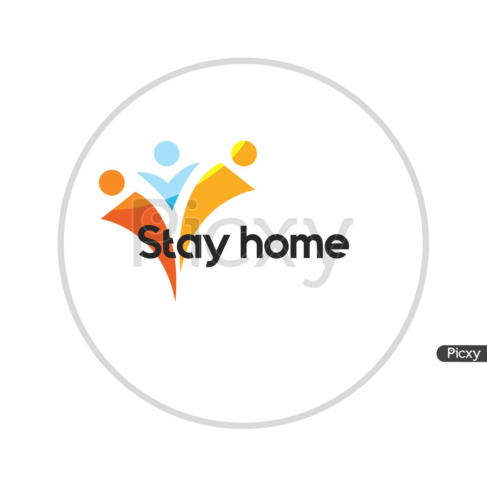 Stay home new wallpaper with white background