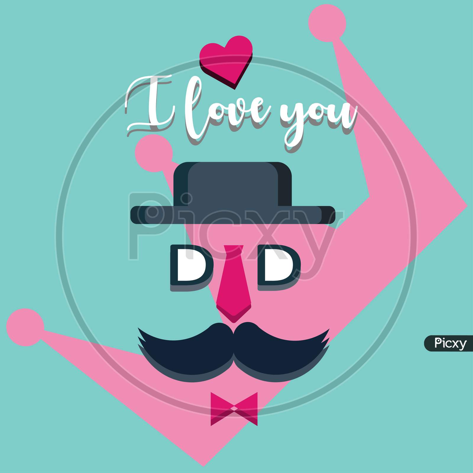 I Love You Dad, Father'S Day Poster Vector Illustration