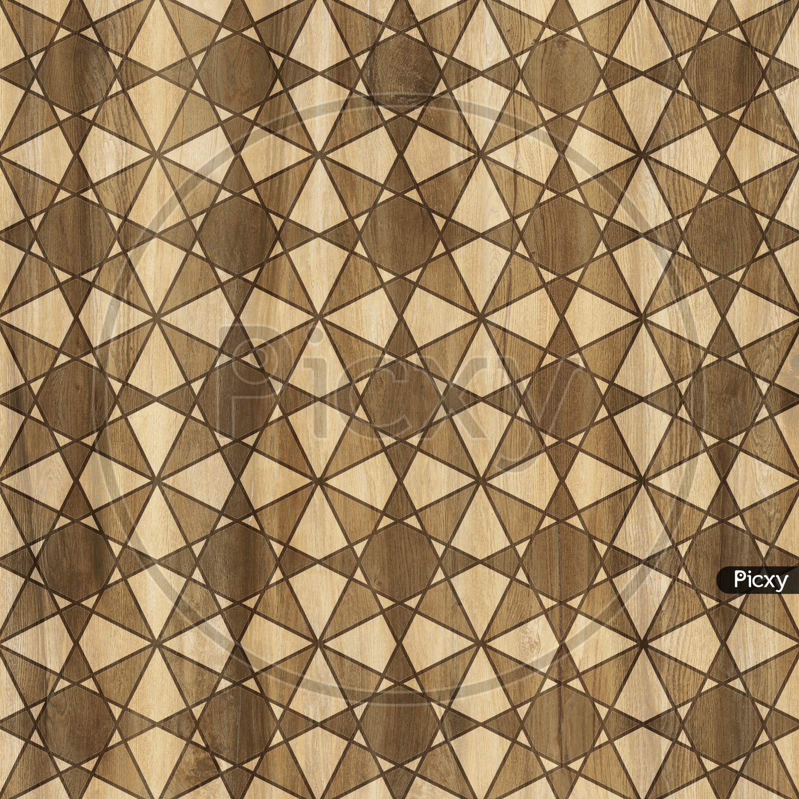 Geometric Pattern Floor Wooden Background Tile.