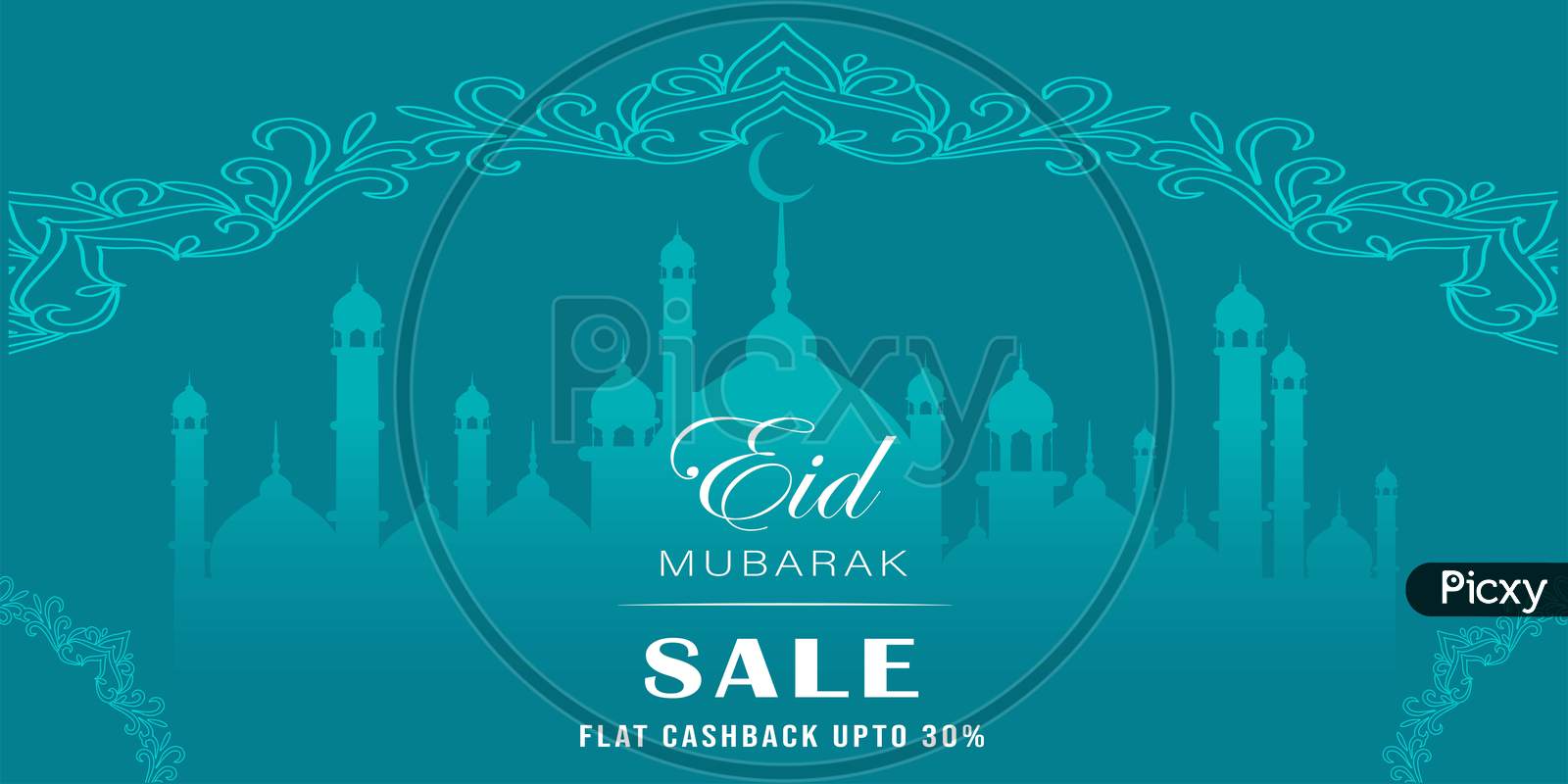 Eid Mubarak Sale Flat Cashback Banner, Poster For Business, Illustration Vector