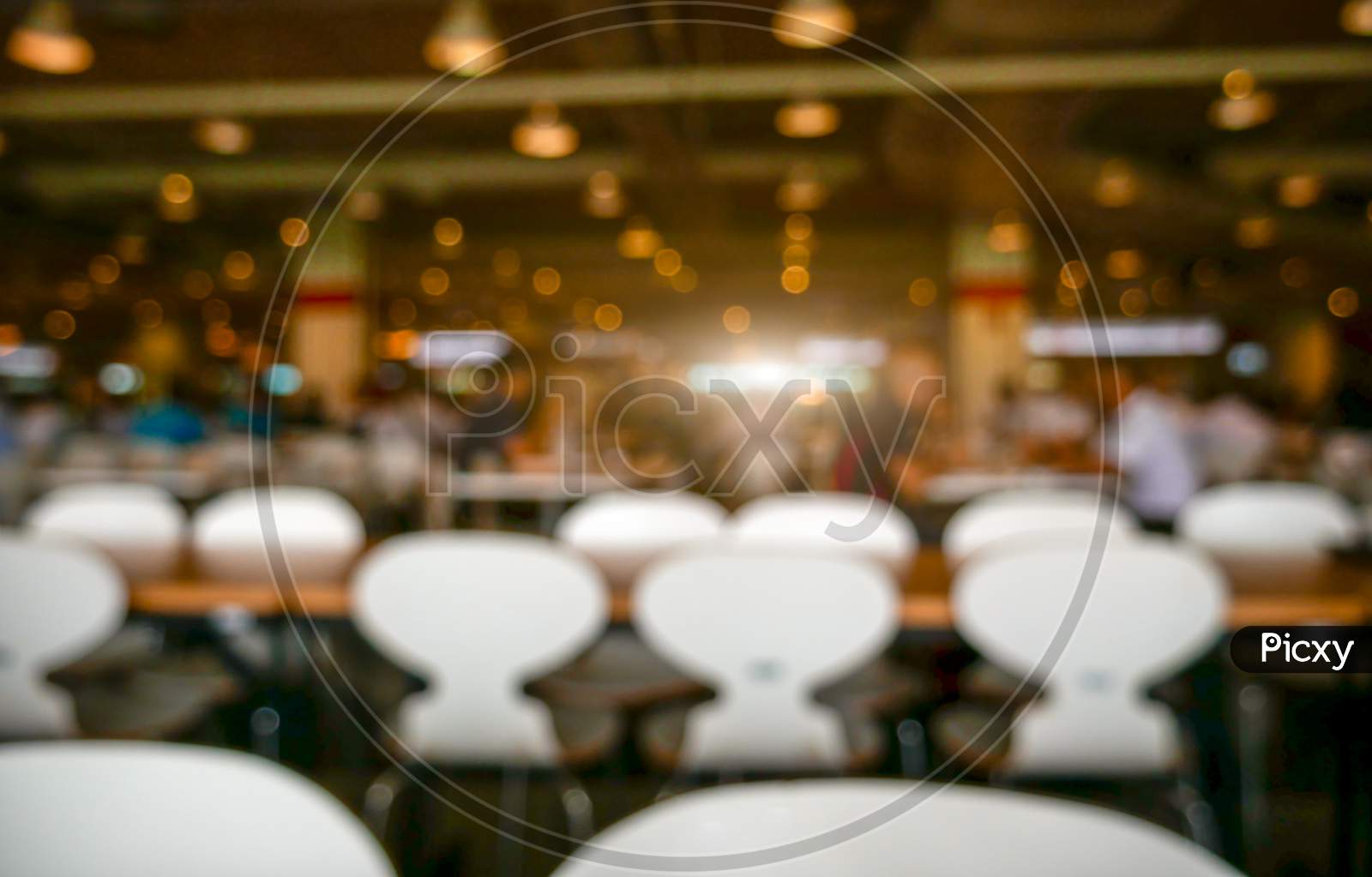 Blurry Background Of Luxury Restaurant. Abstract And Background Concept. Cafe And Canteen Theme.