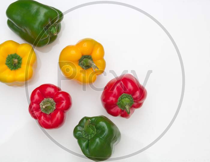 Colorful Bell Peppers artistically arranged
