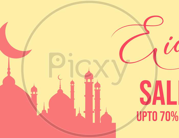 Eid sale discount banner, poster for business, illustration vector