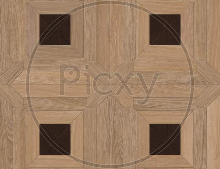 Geometric Pattern Decorative Wooden Floor And Wall Tile.
