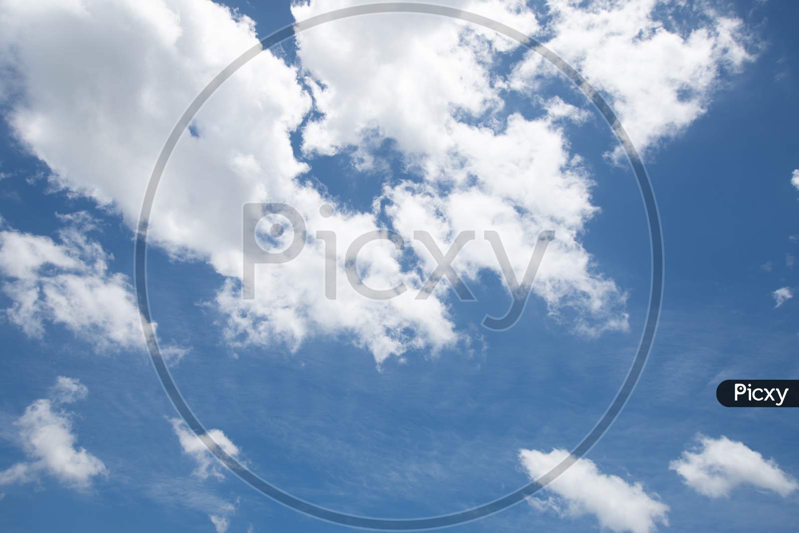 Beautiful Blue Sky With Cloudy. Nature And Environment Concept. Fresh Air Theme.