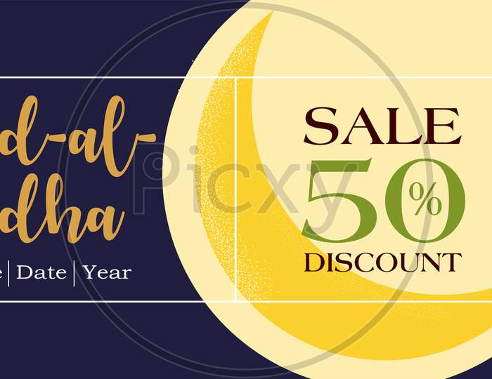 Eid al adha sale discount banner, poster for business, illustration vector
