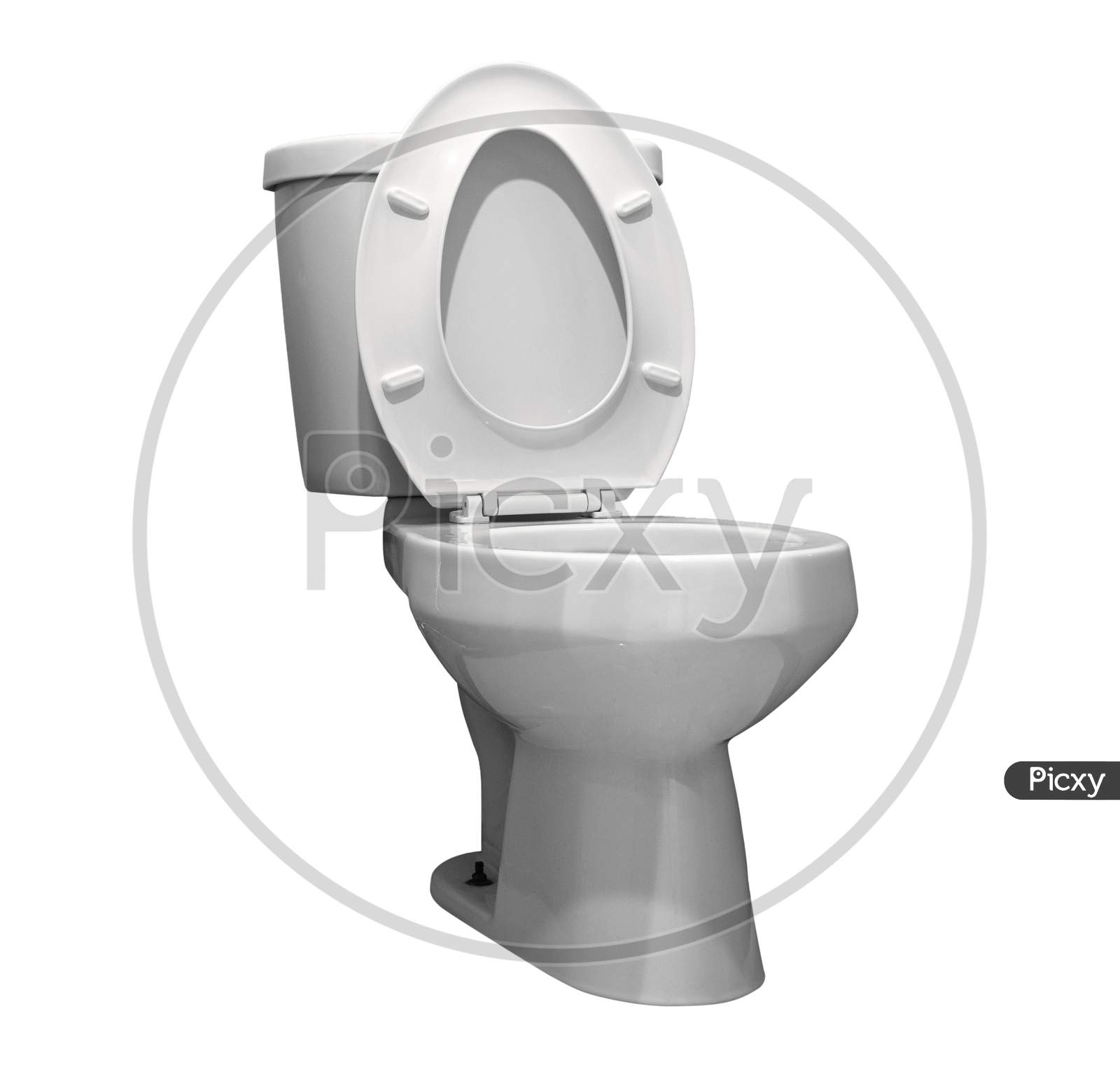 Toilet Isolated White Background With Clipping Path. Restroom Theme. Clipping Path
