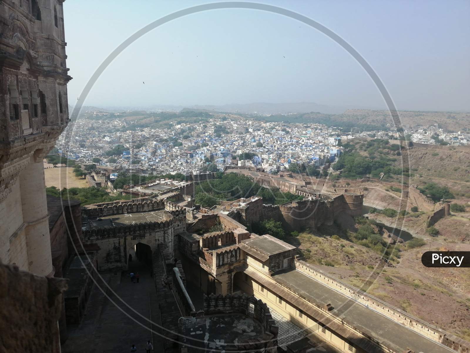 view of the blue city Jodhpur from the top of Mehrangarh Fort