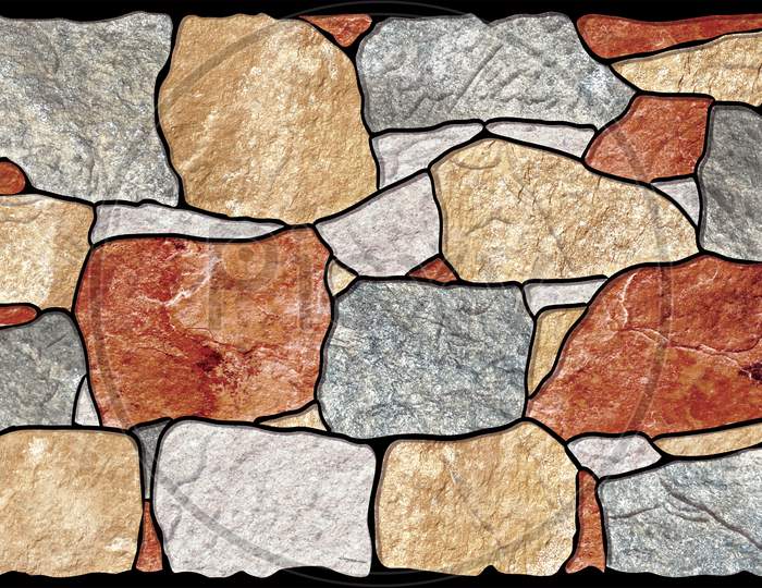 Colorful Stone Wall Tile Background Texture