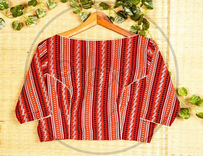 Cotton khadi work blouse designs for saree