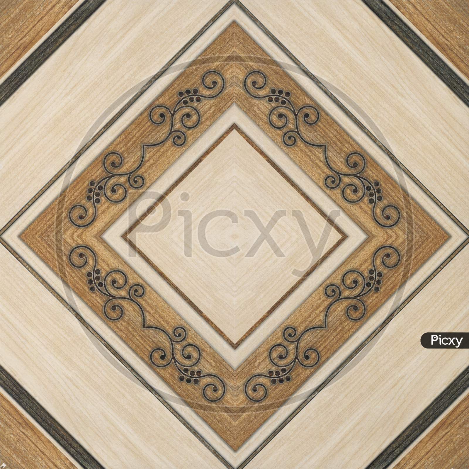 Decorative Pattern Mosaic Wooden Texture Tile.
