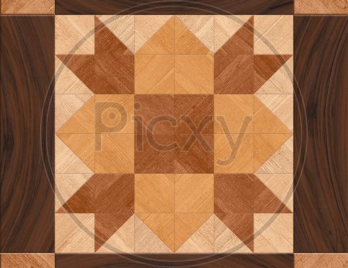 Floor And Wall Geometric Pattern Wooden Decorative Mosaic Tile.