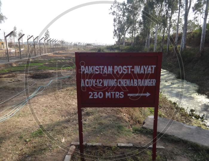 view of India Pakistan International border at Suchetgarh, Jammu