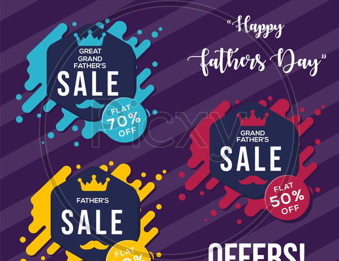 Happy Father'S Day Sale Banner For Online Business And Marketing, Background Vector Illustration