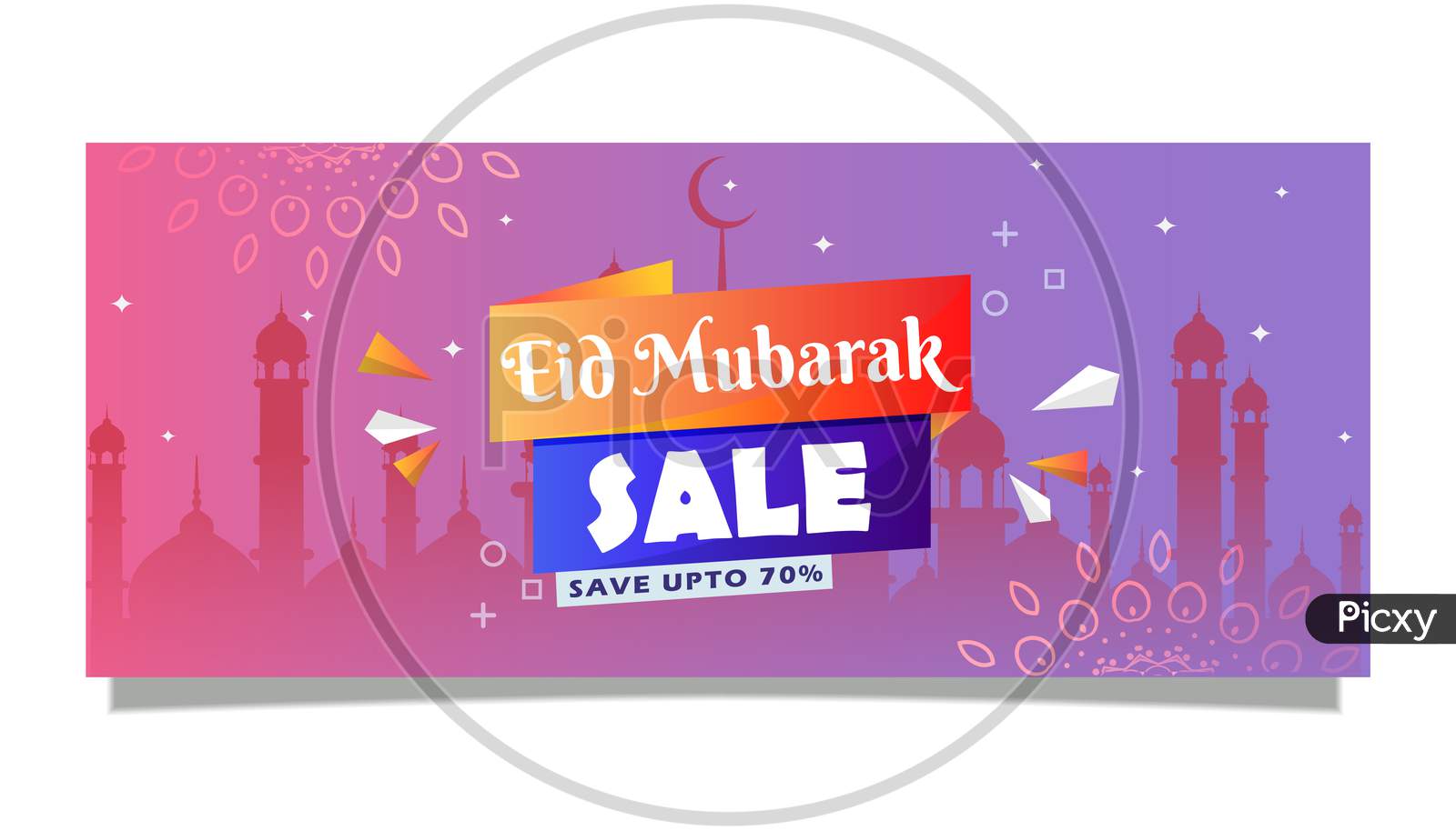 Eid Mubarak Sale, Save Upto, Discount Banner Template, Fully Editable,Vector Illustration