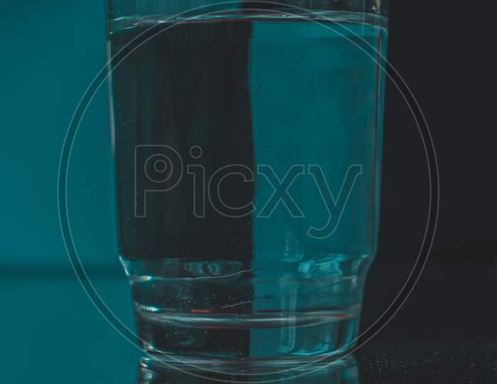 glass of water portrait with dual tone