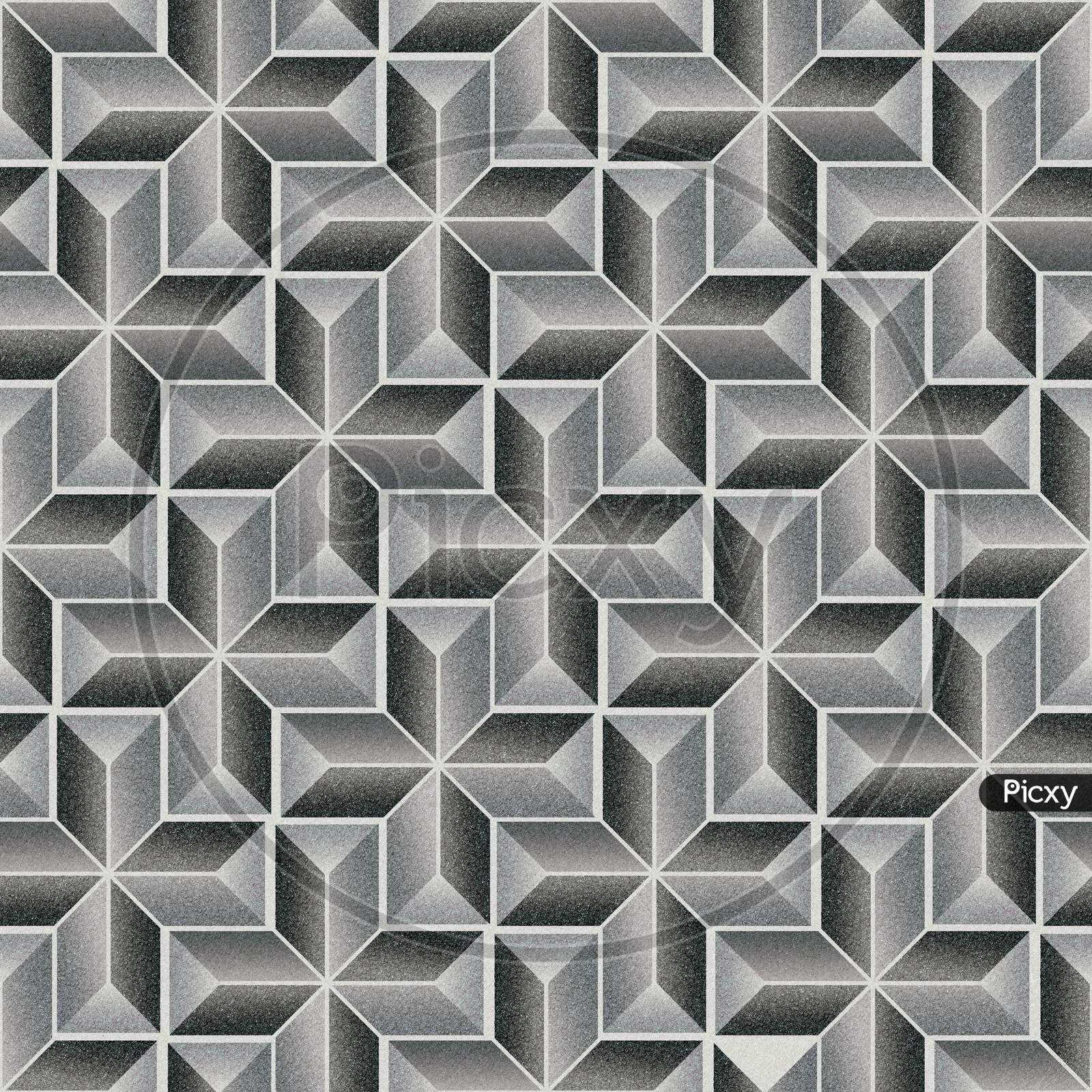 Geometric Pattern Floor And Wall Decor Ceramic Marble 3D Tile.