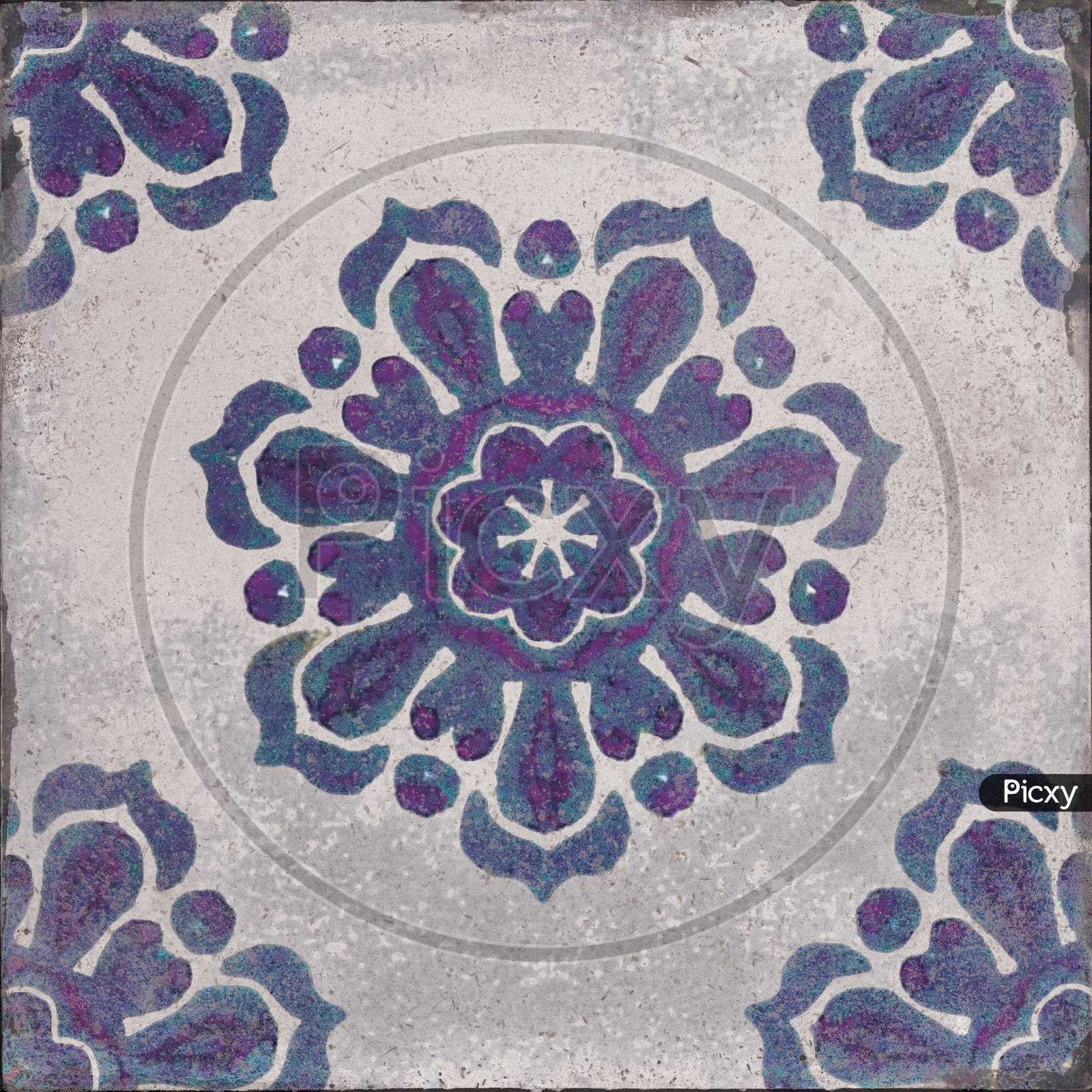 Azulejos Portugal Seamless Pattern Decorative Tile.