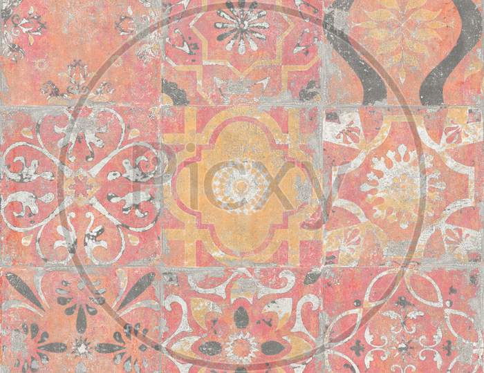 Moroccan Mosaic Ceramic Decoration Traditional Pattern Tile Background.