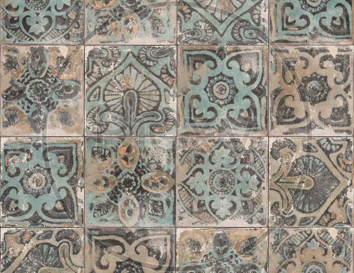 Moroccan Pattern Decor Mosaic Traditional Tile Background.