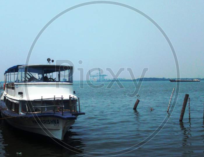 a view of ferry service in Kochi