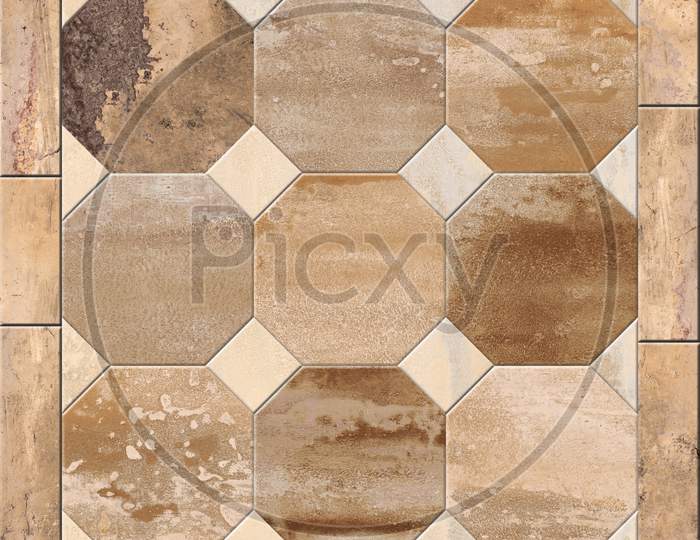 Hexagonal Pattern Stone Wall Decor Mosaic Background
