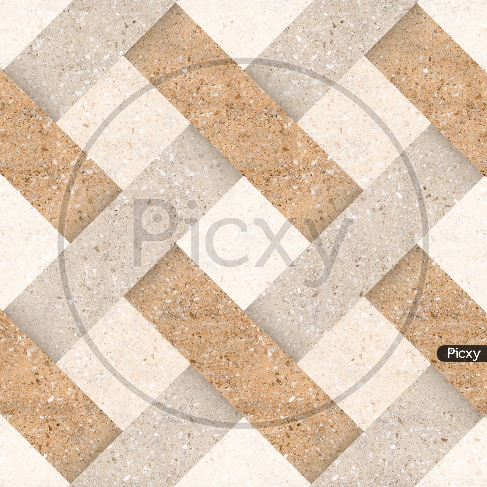 Marble Geometric Shape Mosaic Decor Floor Tile.