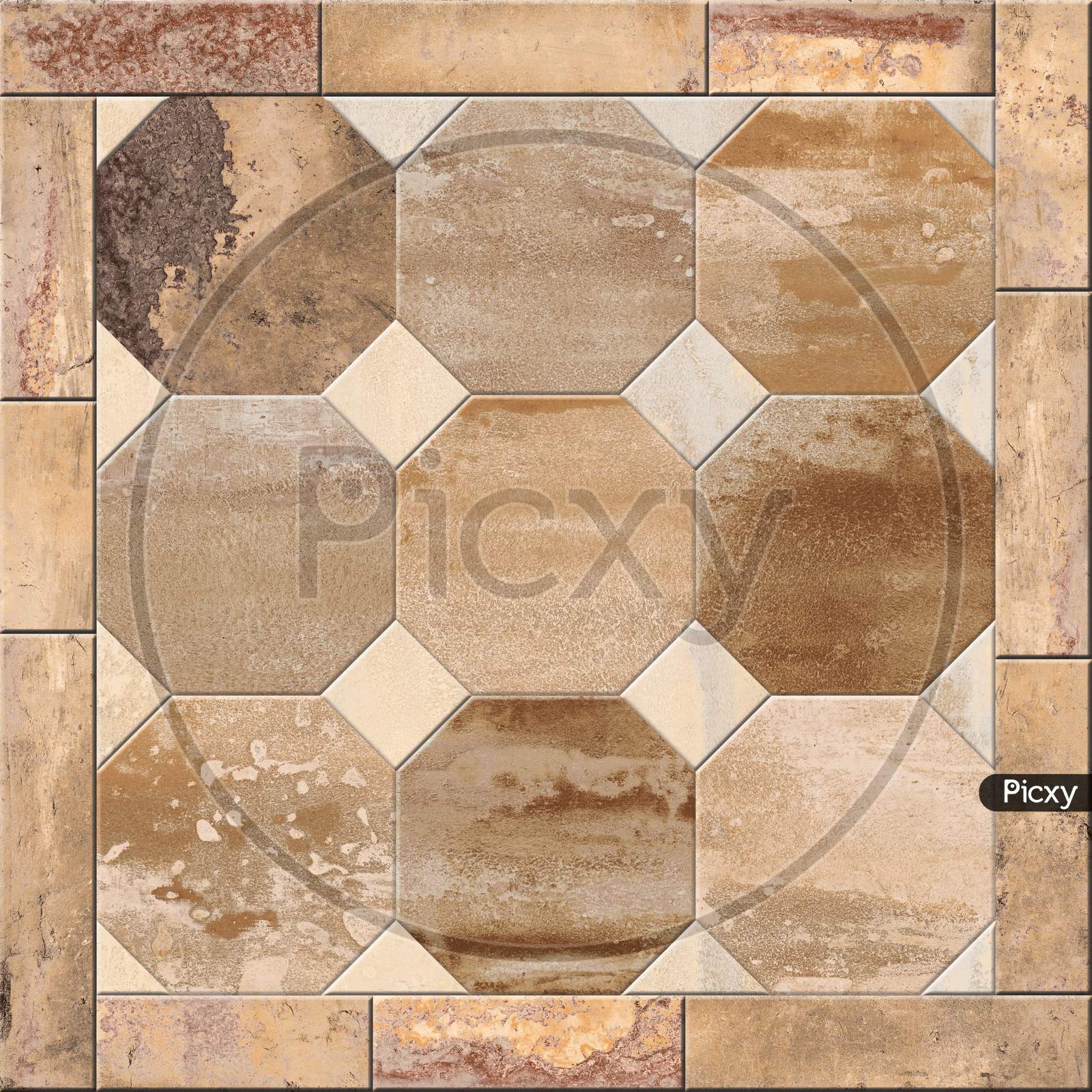 Hexagonal Pattern Stone Wall Decor Mosaic Background