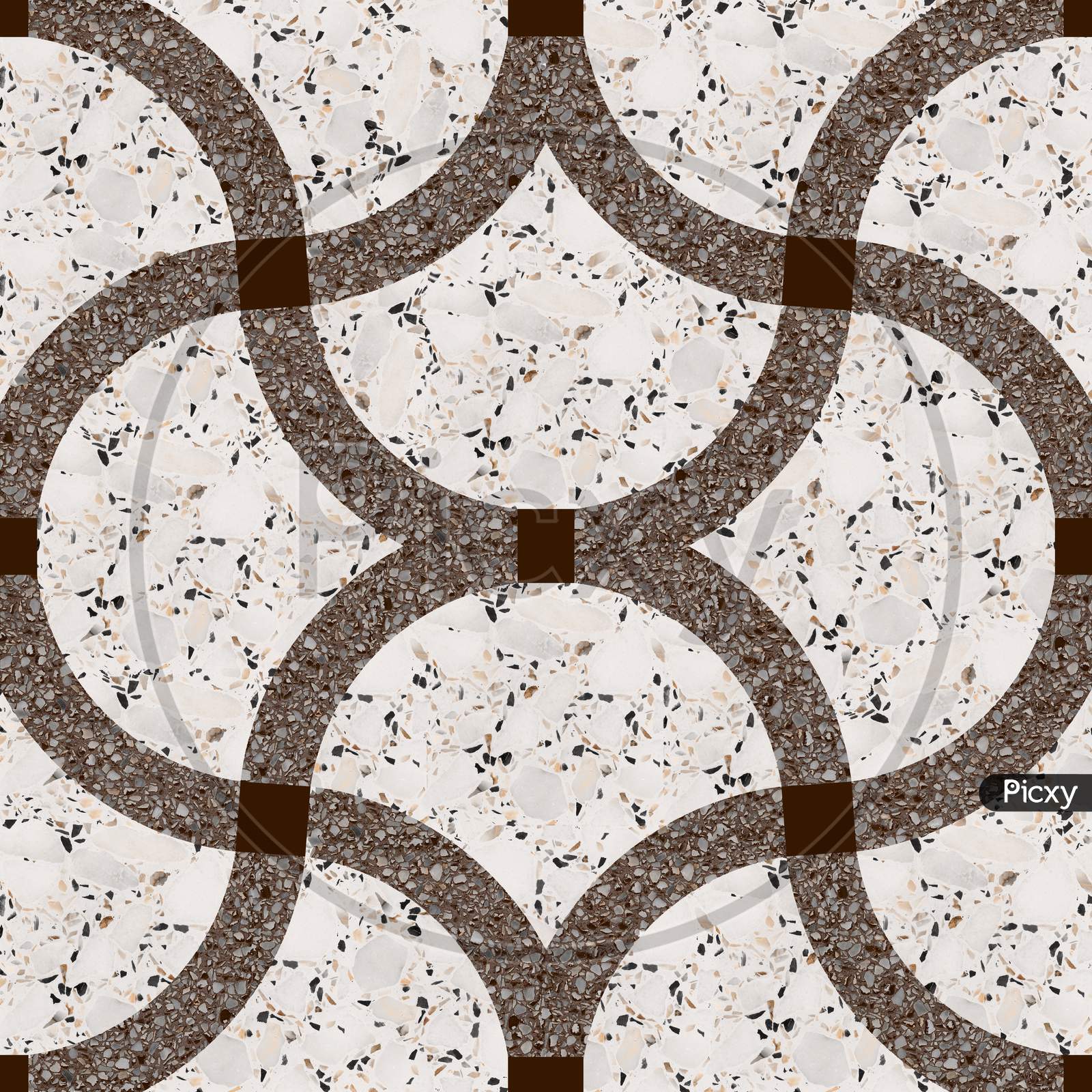 Marble Geometric Pattern Shape Mosaic Decor Floor And Wall Tile.