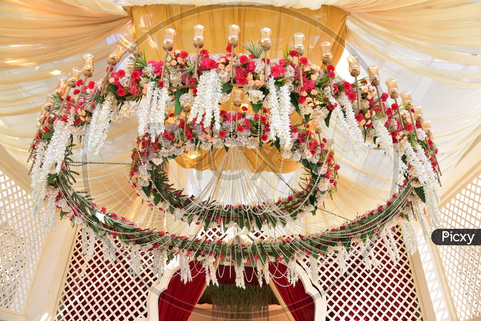 Beautiful ceiling decoration in the weeding ceremony