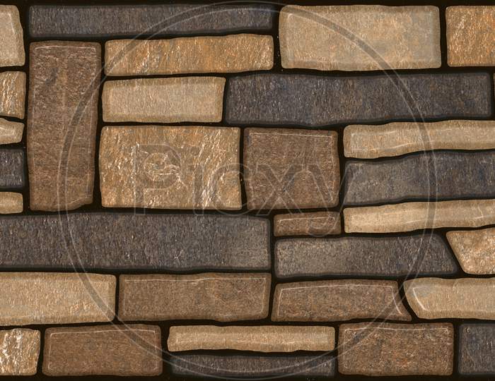 Mosaic Stone Blocks In Wall Background
