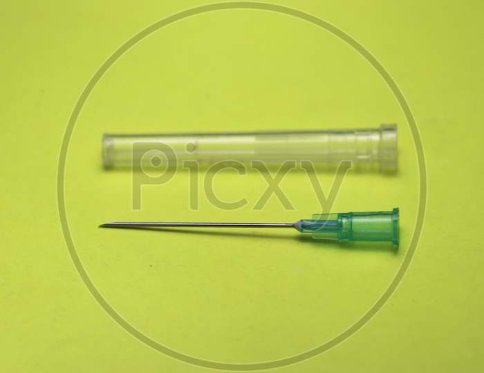 Syringe Needle Used In Injecting Medicines With Needle Cap